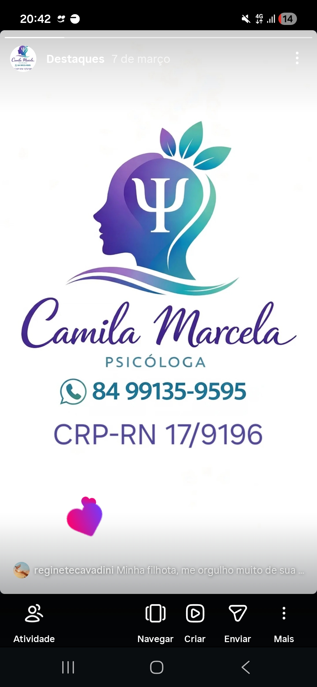 Foto de Psi. camila marcela fernandes de oliveira nobrega
